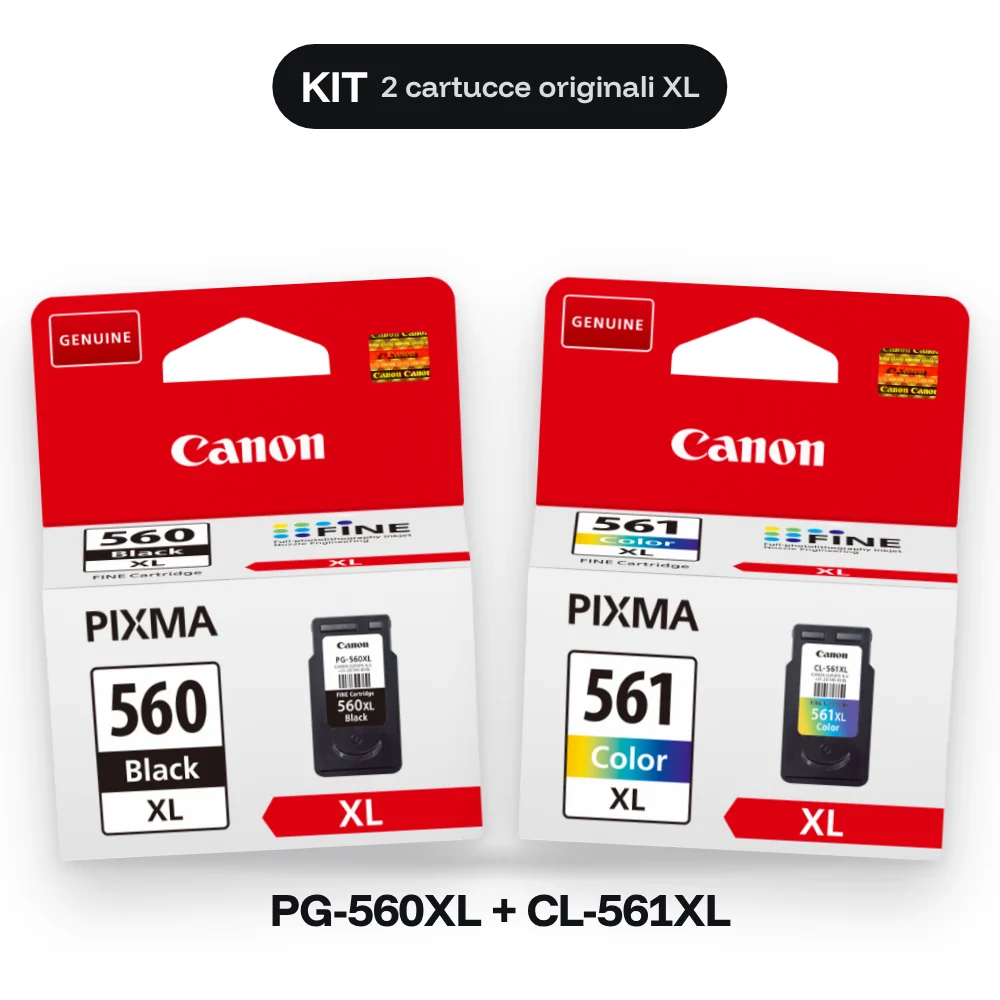 Canon PG-560XL + CL-561XL – Kit nero + colore XL originale