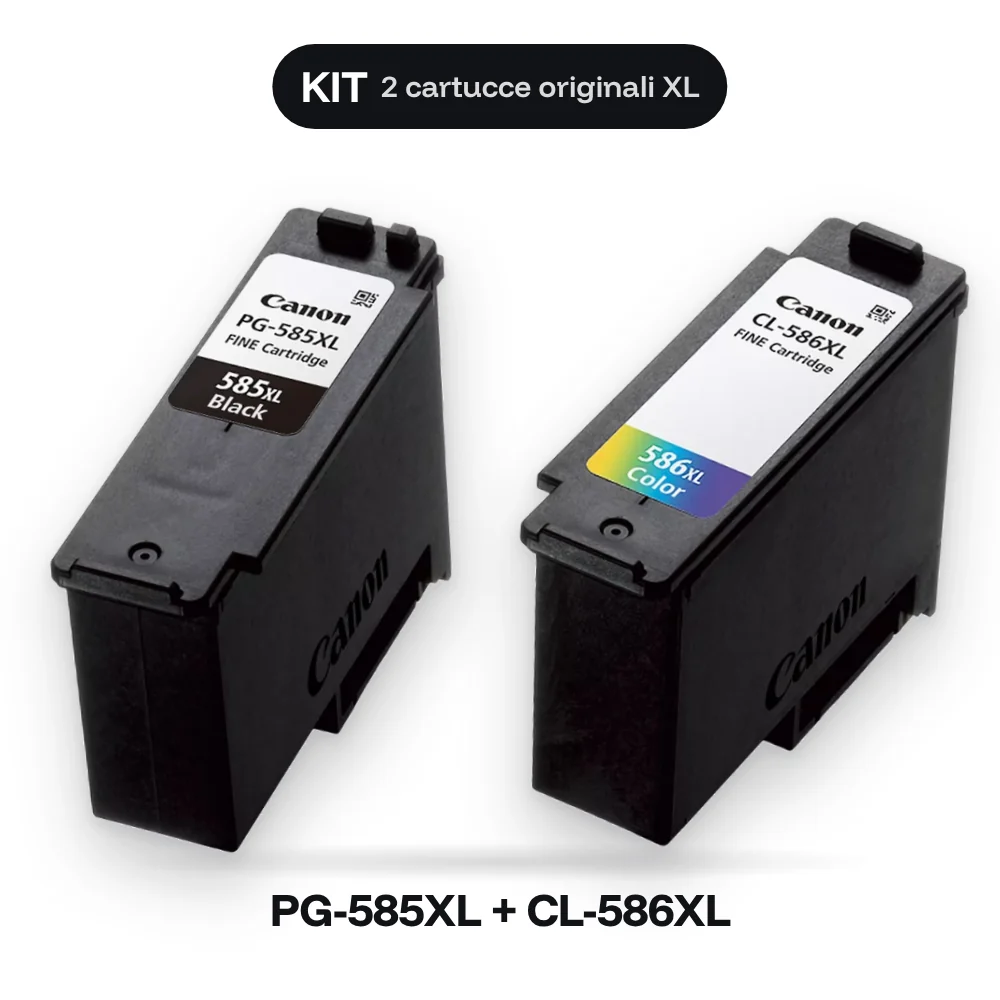 Canon PG-585XL + CL-586XL – Kit nero + colore XL originale